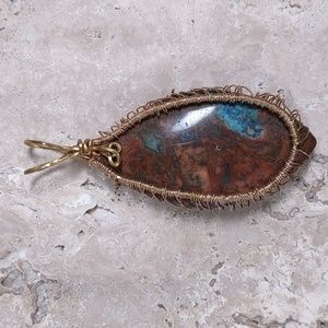 Copper Wire Wrapped Stone Pendant